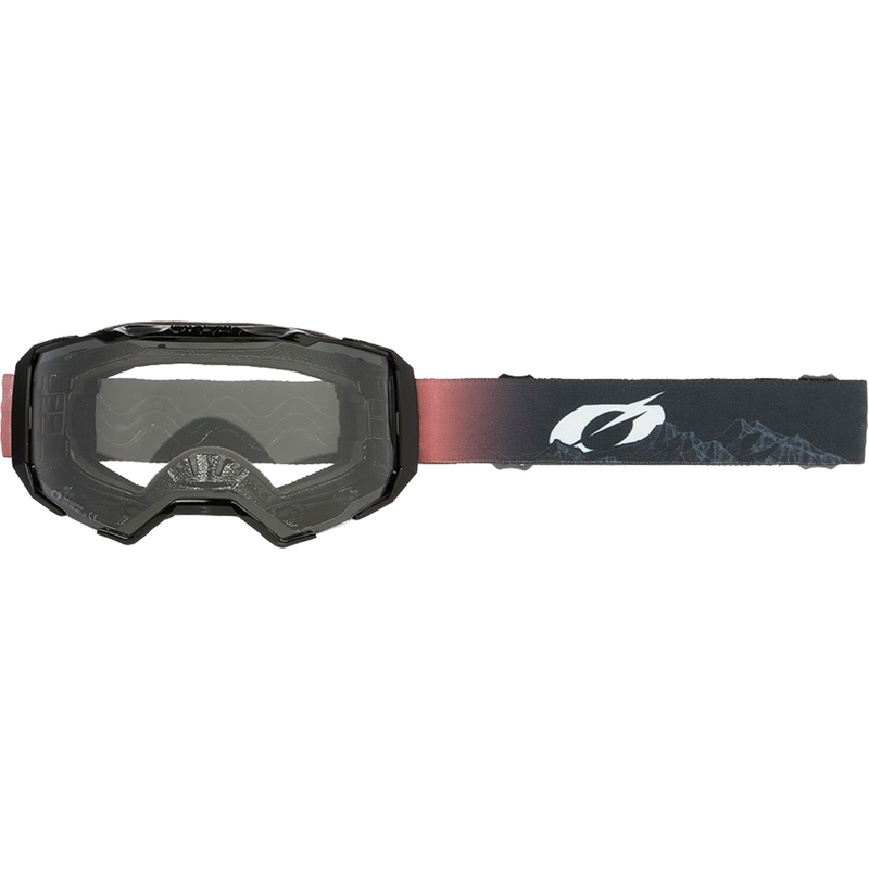Motocross-briller O´Neal B-22 Covert sort-rød (klar plexiglas)