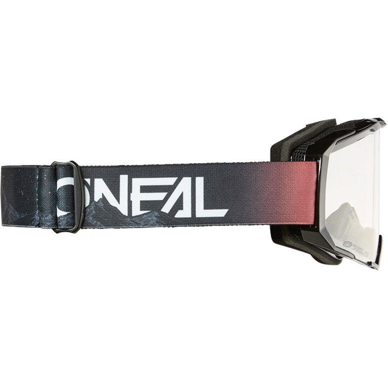 Motocross-briller O´Neal B-22 Covert sort-rød (klar plexiglas)
