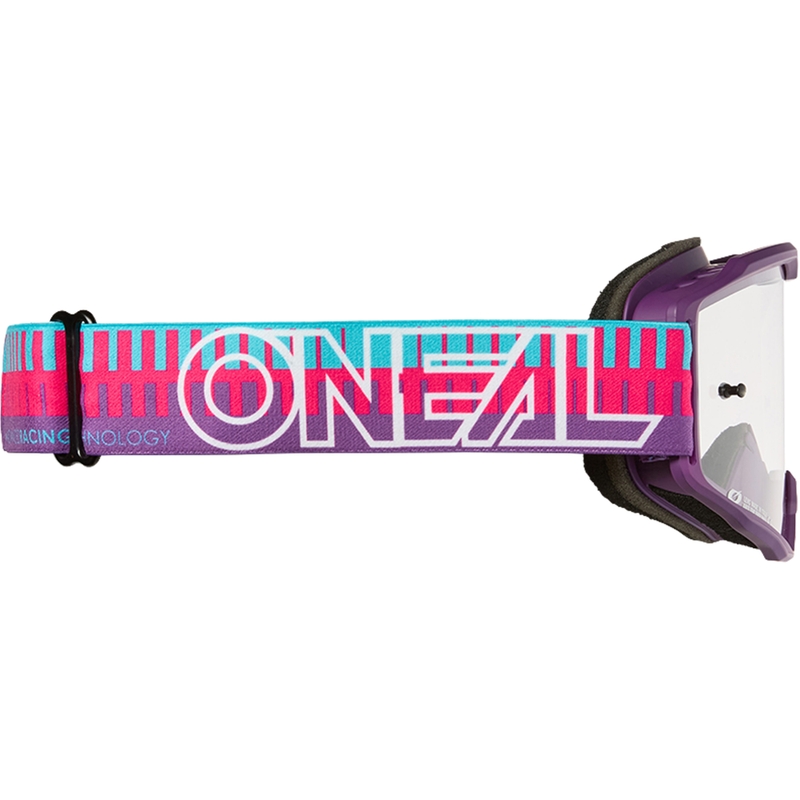 Motocross-briller O´Neal B-10 Stribet pink-lilla (klar plexiglas)