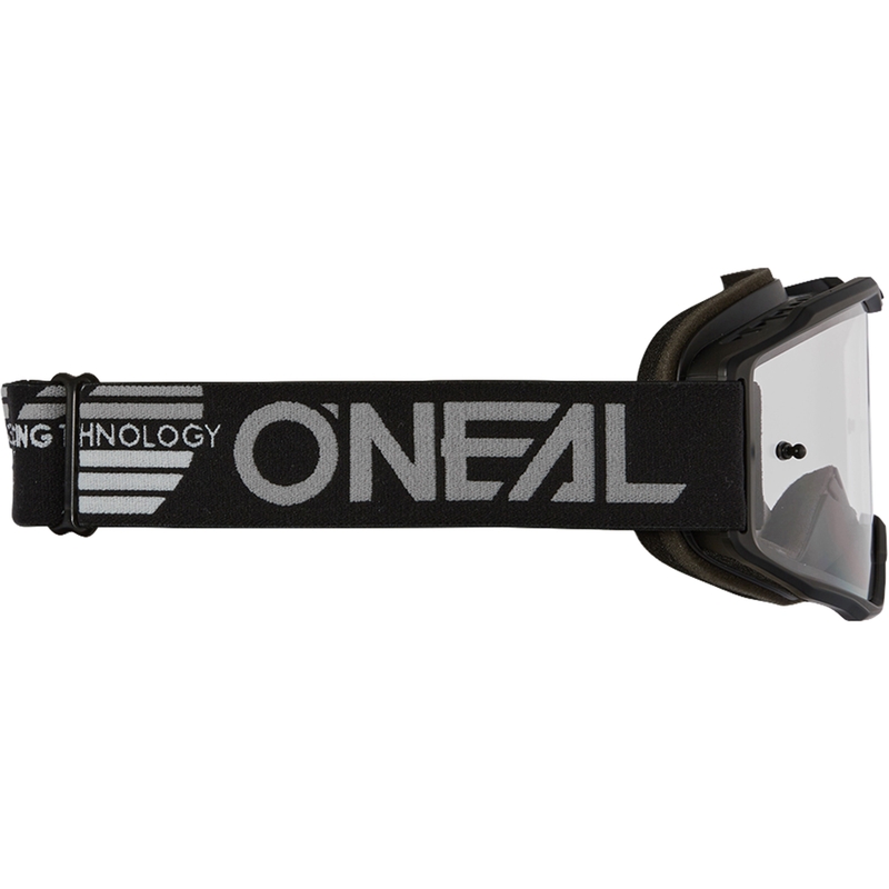 Motocross-briller O´Neal B-10 Solid sort (klar plexiglas)