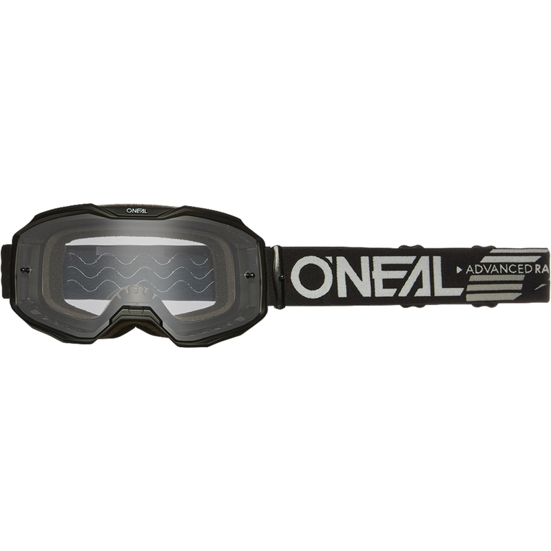 Motocross-briller O´Neal B-10 Solid sort (klar plexiglas)