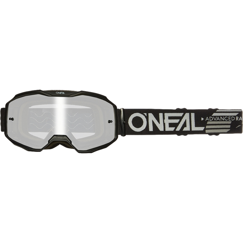 Motocross-briller O´Neal B-10 Solid sort (spejl sølv plexiglas)