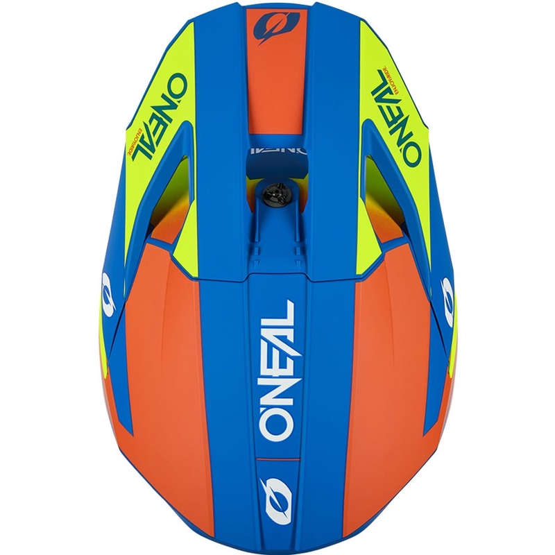 Børne motocrosshjelm O'Neal 3SRS Solid mat blå-fluo gul