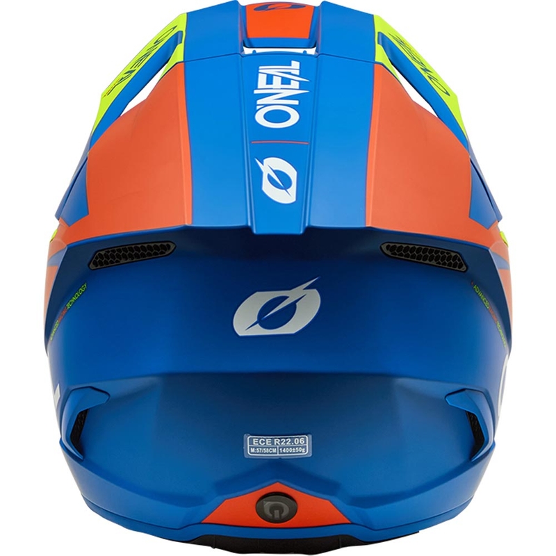 Børne motocrosshjelm O'Neal 3SRS Solid mat blå-fluo gul