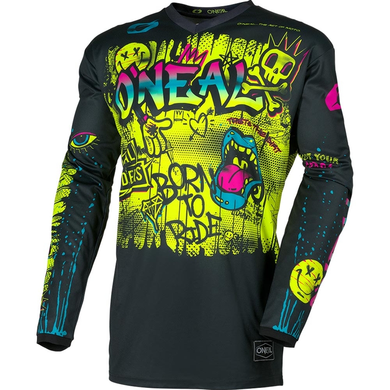 Crosstrøje O'Neal Element Rancid Børn, Sort/Fluo Gul