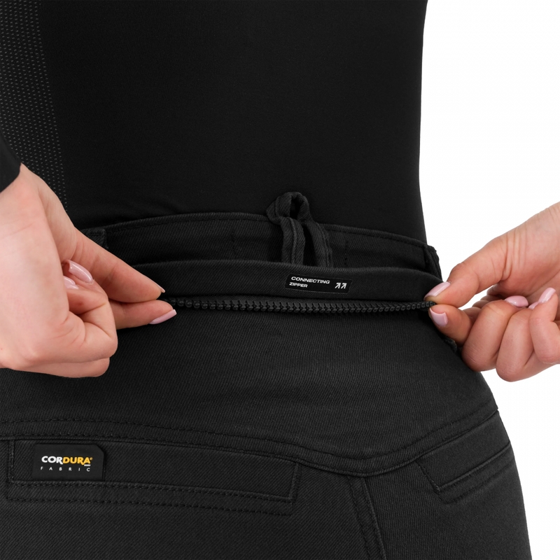 Dame cropped motorcykeljeans Shima Recon sort