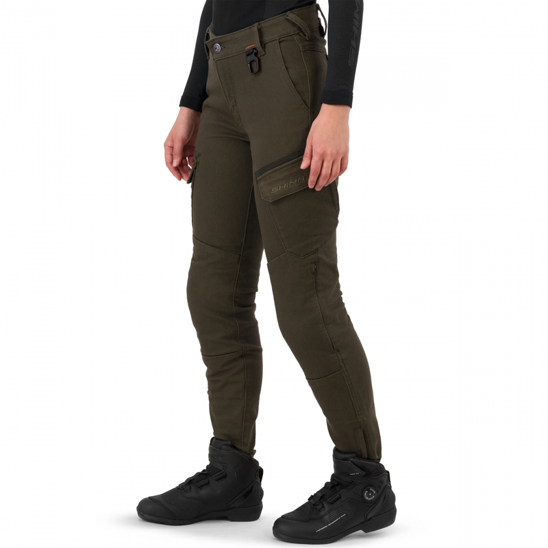 Dame cropped motorcykeljeans Shima Recon grøn