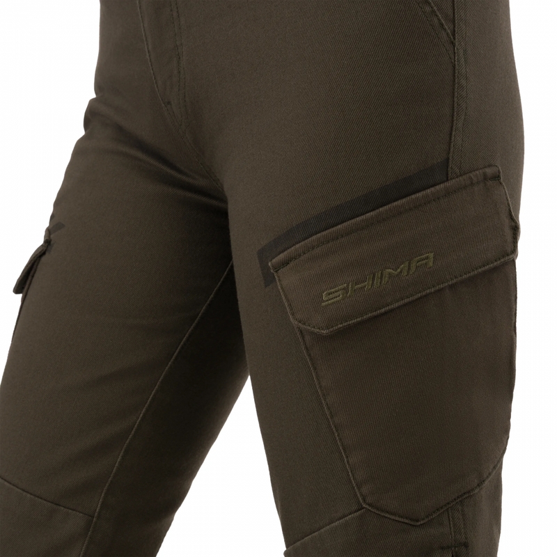 Dame cropped motorcykeljeans Shima Recon grøn