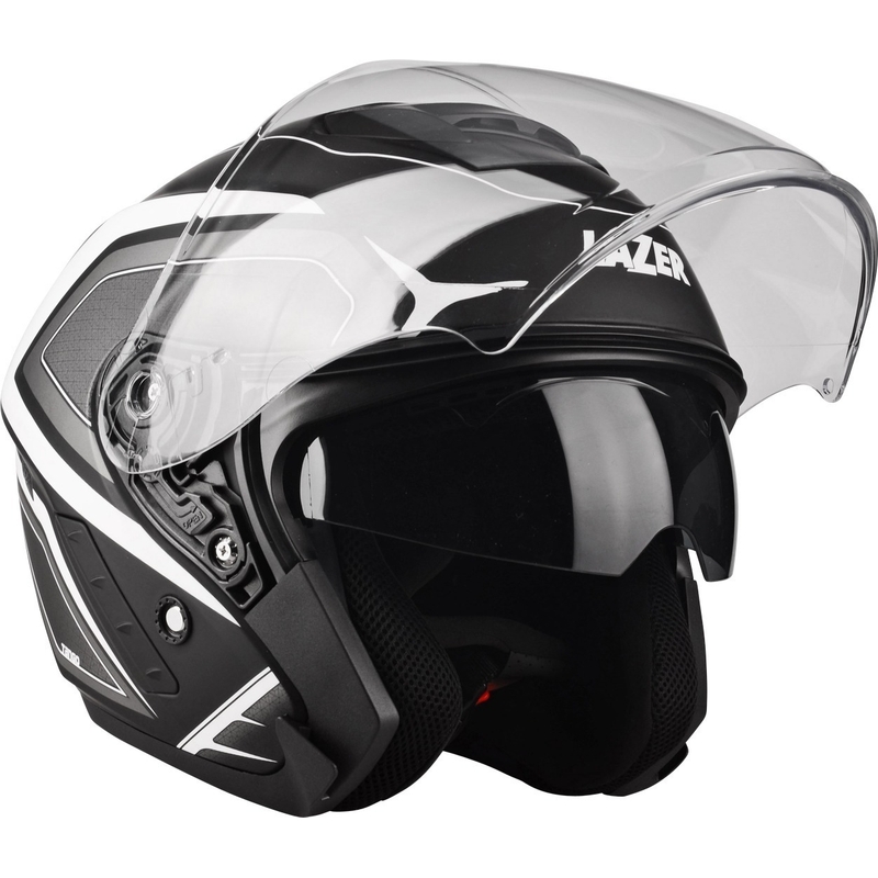 Åben motorcykelhjelm Lazer Tango Hexa sort og hvid