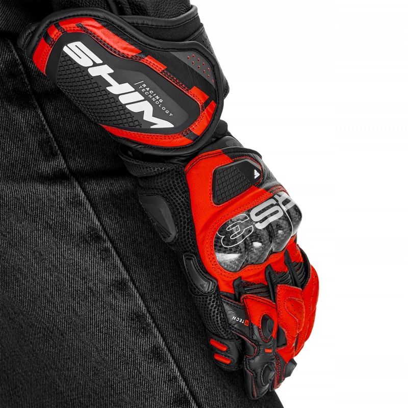 Motorcykelhandsker Shima RS-3 fluo rød