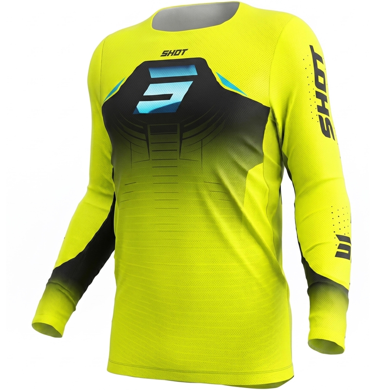 Motocross trøje Shot Aerolite Phase fluo gul
