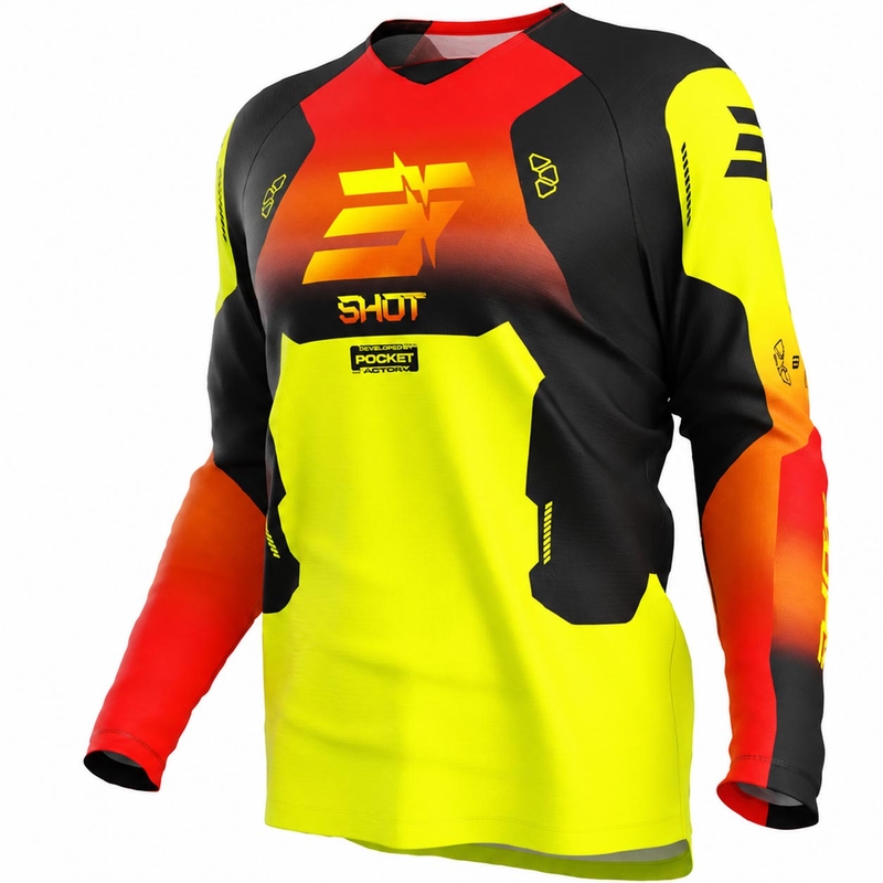 Shot Draw Rocket børne motocross trøje fluo gul