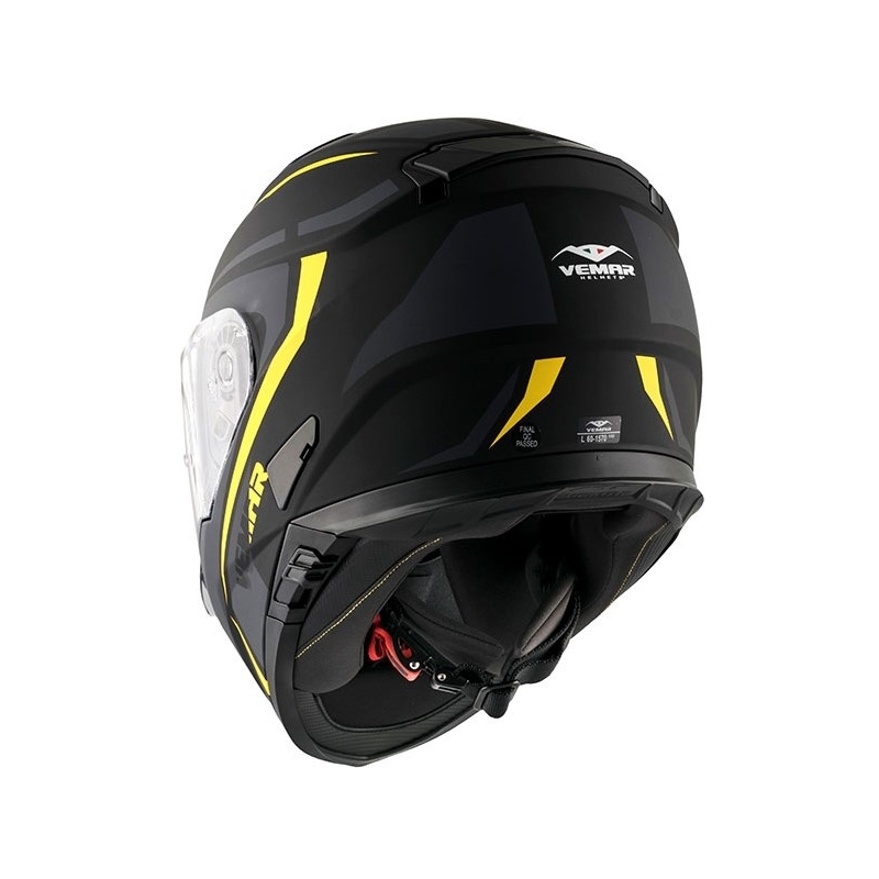 Integrální přilba Vemar Zephir Mark černá matná-šedá-fluo žlutá