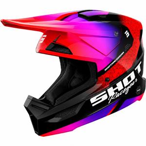 Shot Furious Stream Børne Motocross Hjelm Glossy Rød
