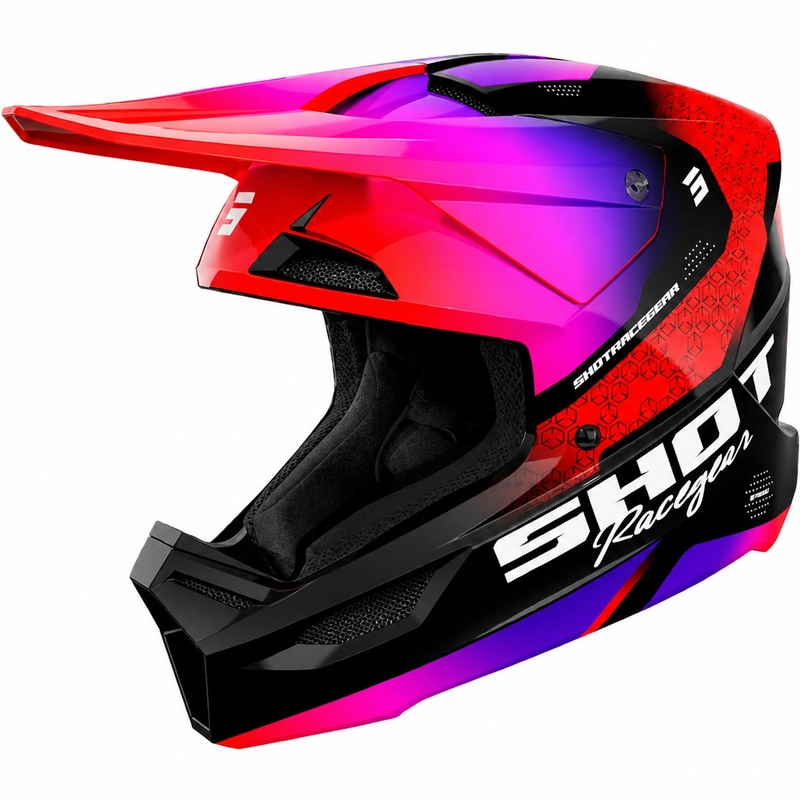 Shot Furious Stream Børne Motocross Hjelm Glossy Rød