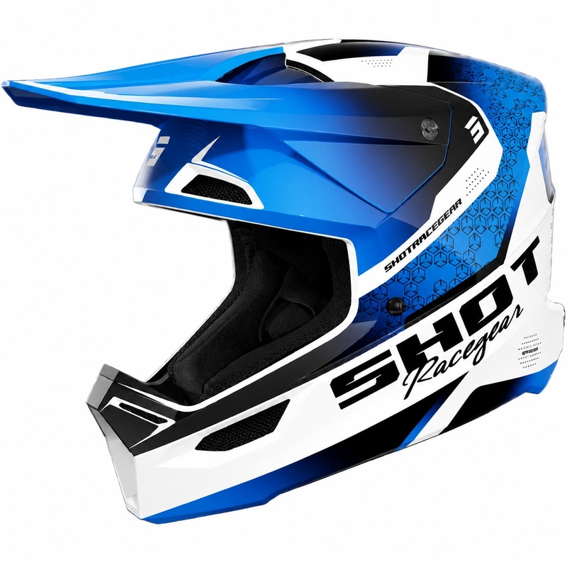 Shot Furious Stream Børne Motocross Hjelm Glossy Blå