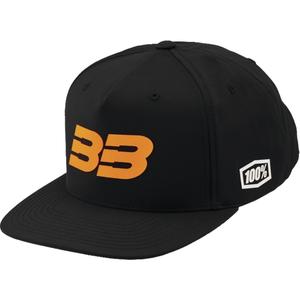 Kasket 100% BB33 Snapback sort-orange