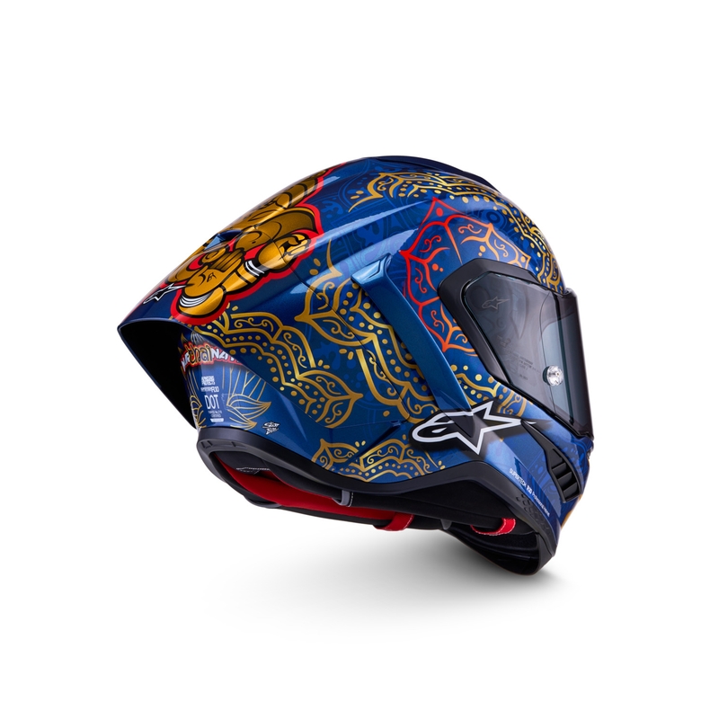 Integralhjelm Alpinestars Supertech R10 Marthainator limited edition JORGE MARTIN blå perle guld rød