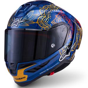 Integralhjelm Alpinestars Supertech R10 Marthainator limited edition JORGE MARTIN blå perle guld rød