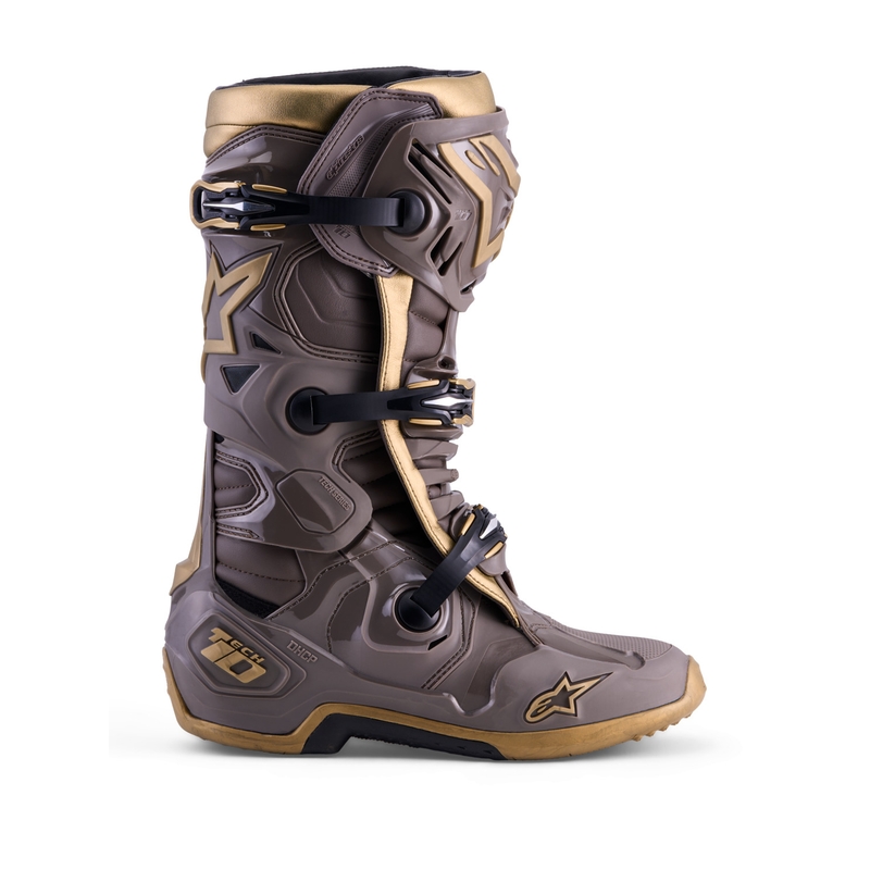 Motorcykelstøvler Alpinestars TECH 10 Limited Edition AIR GOLD, Brun/Guld