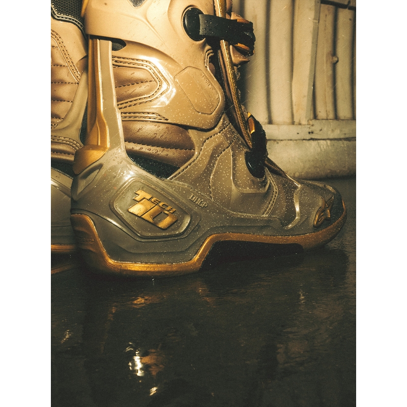Motorcykelstøvler Alpinestars TECH 10 Limited Edition AIR GOLD, Brun/Guld