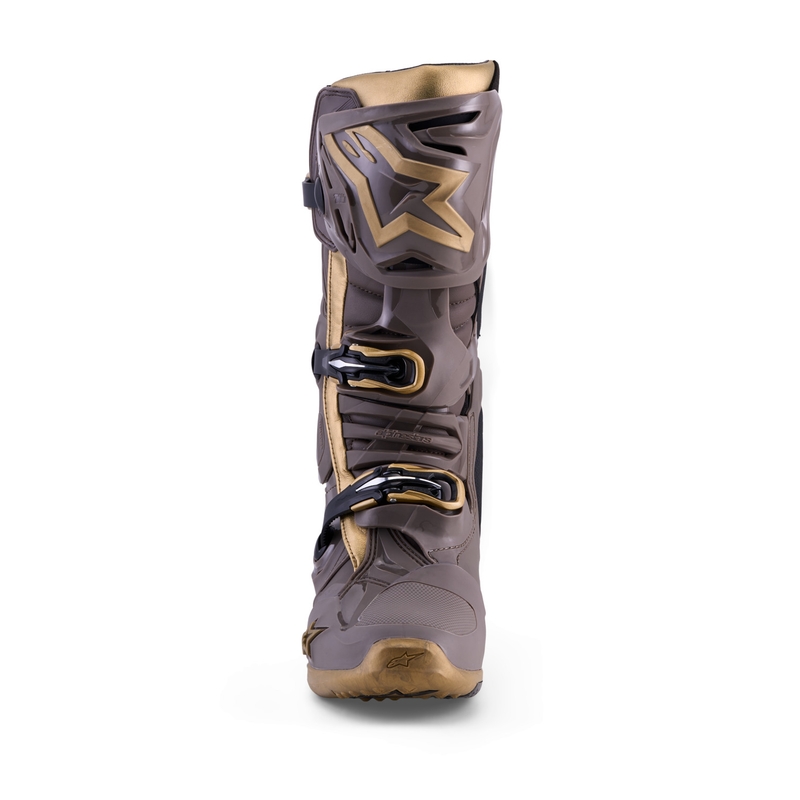 Motorcykelstøvler Alpinestars TECH 10 Limited Edition AIR GOLD, Brun/Guld