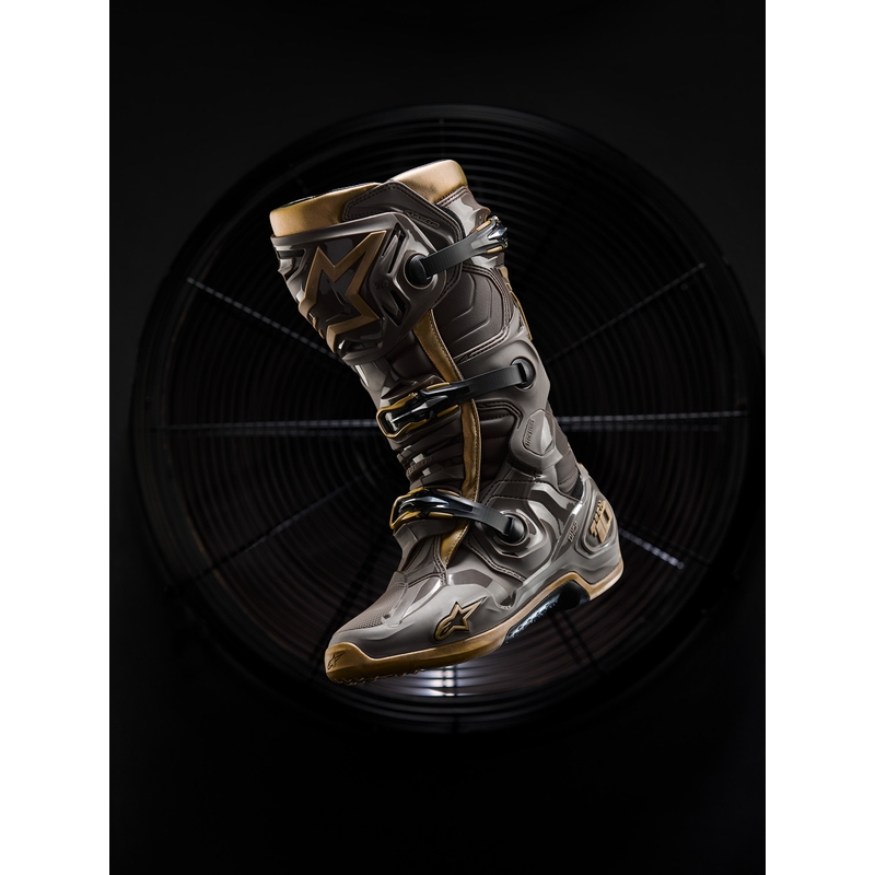 Motorcykelstøvler Alpinestars TECH 10 Limited Edition AIR GOLD, Brun/Guld