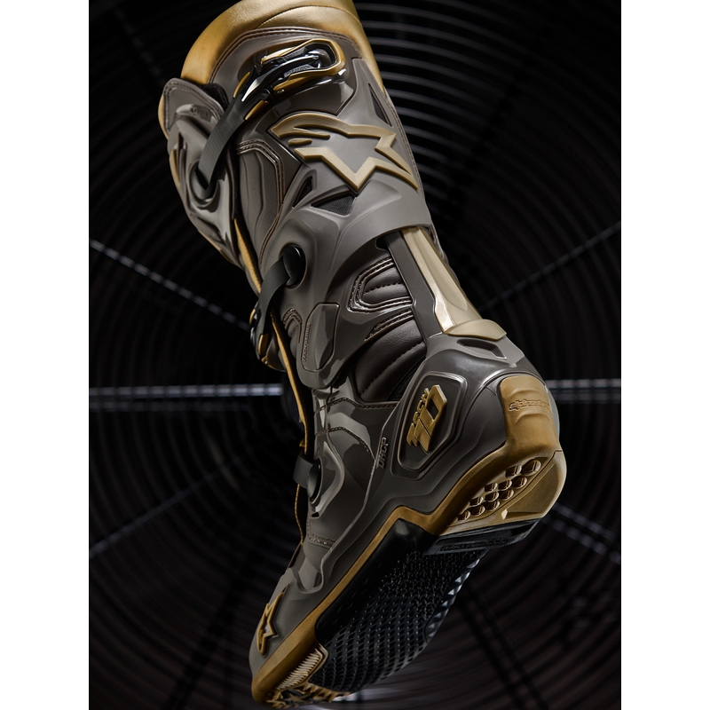 Motorcykelstøvler Alpinestars TECH 10 Limited Edition AIR GOLD, Brun/Guld