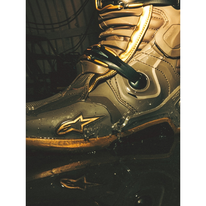 Motorcykelstøvler Alpinestars TECH 10 Limited Edition AIR GOLD, Brun/Guld
