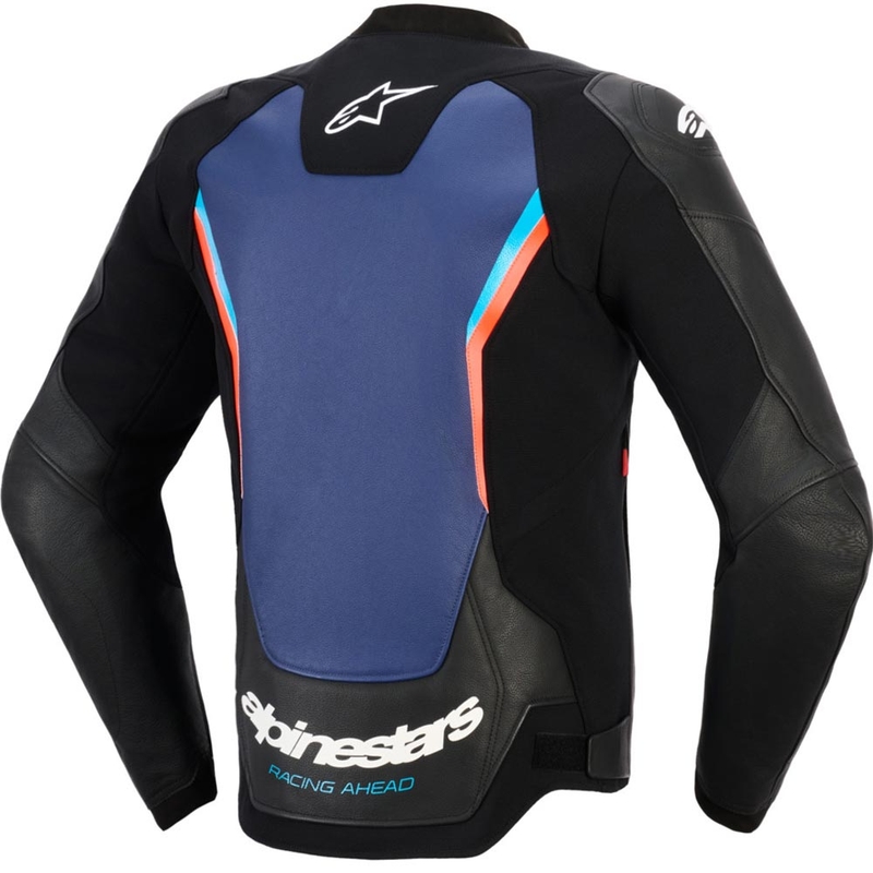 Alpinestars GP Force V2 lædermotorcykeljakke sort-blå-fluo rød