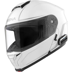 Flip-up motorcykelhjelm med headset SENA Outrush 2 hvid