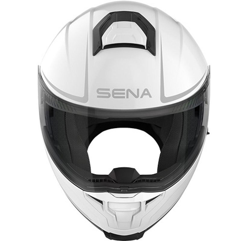 Flip-up motorcykelhjelm med headset SENA Outrush 2 hvid