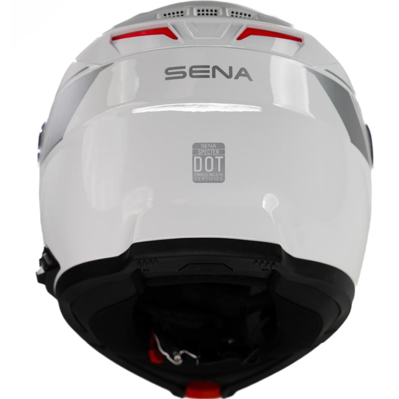 Flip-up motorcykelhjelm med headset SENA Specter hvid