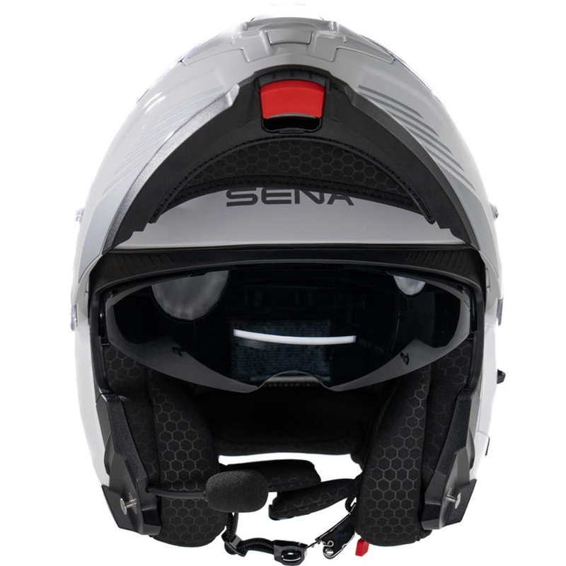 Flip-up motorcykelhjelm med headset SENA Specter hvid