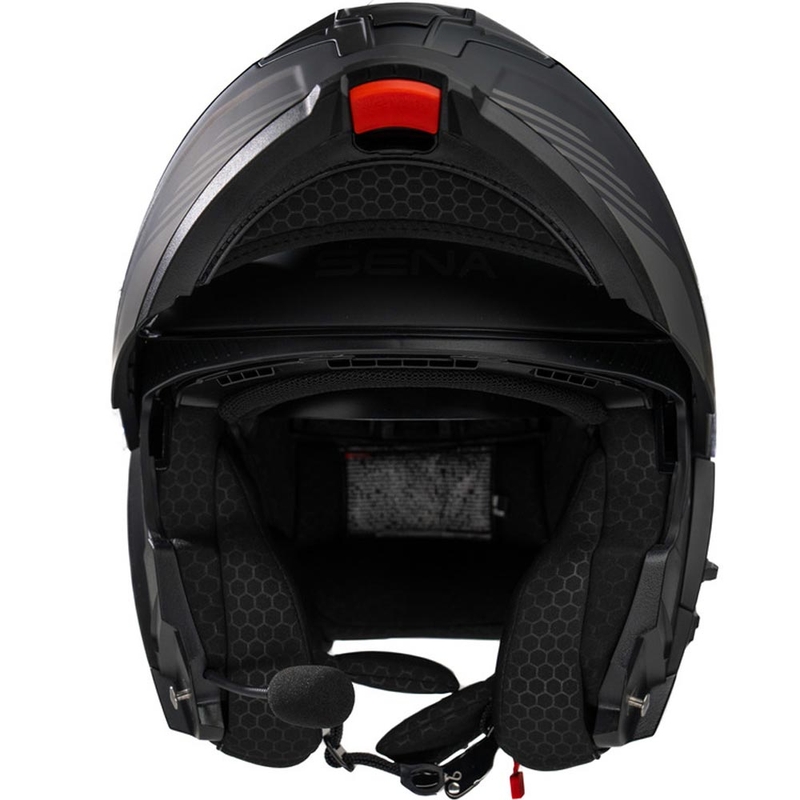 Flip-up motorcykelhjelm med headset SENA Specter matsort