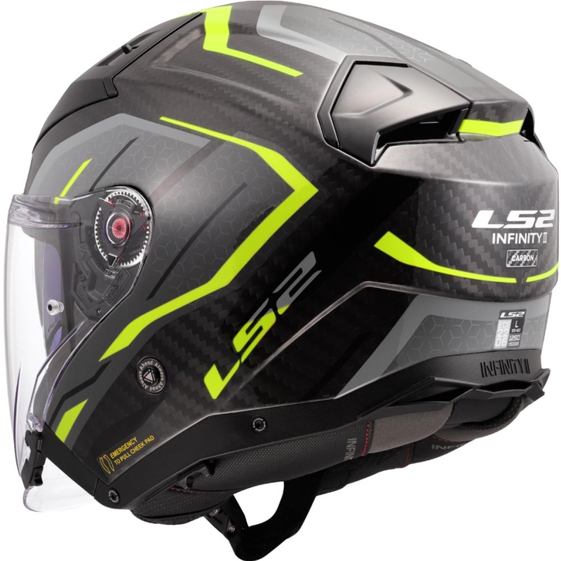 Åben motorcykelhjelm LS2 OF603 Infinity II C Urus fluo gul