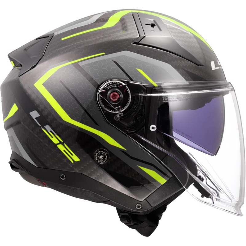 Åben motorcykelhjelm LS2 OF603 Infinity II C Urus fluo gul
