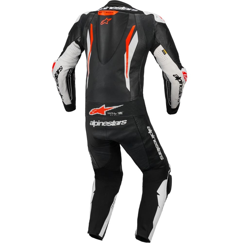 Alpinestars GP TECH V5 læder motorcykeldragt sort-hvid-fluo rød