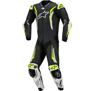 Alpinestars GP TECH V5 heldragt i læder, sort-hvid-fluo gul
