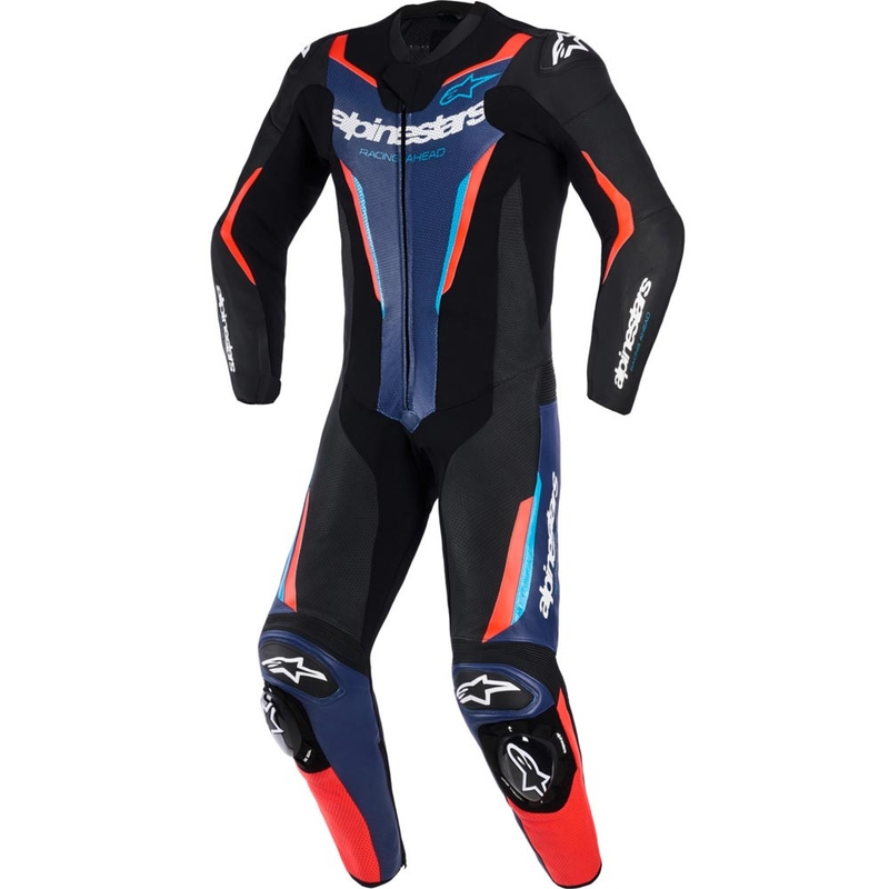 Alpinestars GP FORCE V2 heldragt, sort-blå-fluo rød