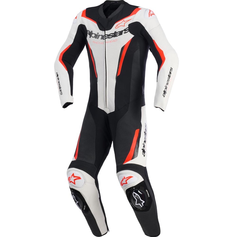 Alpinestars GP FORCE V2 heldragt i ét stykke, hvid-sort-fluo rød