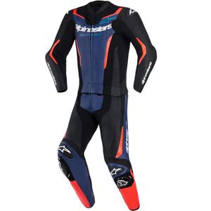 Alpinestars GP Force V2 todelt motorcykeldragt sort-blå-fluo rød
