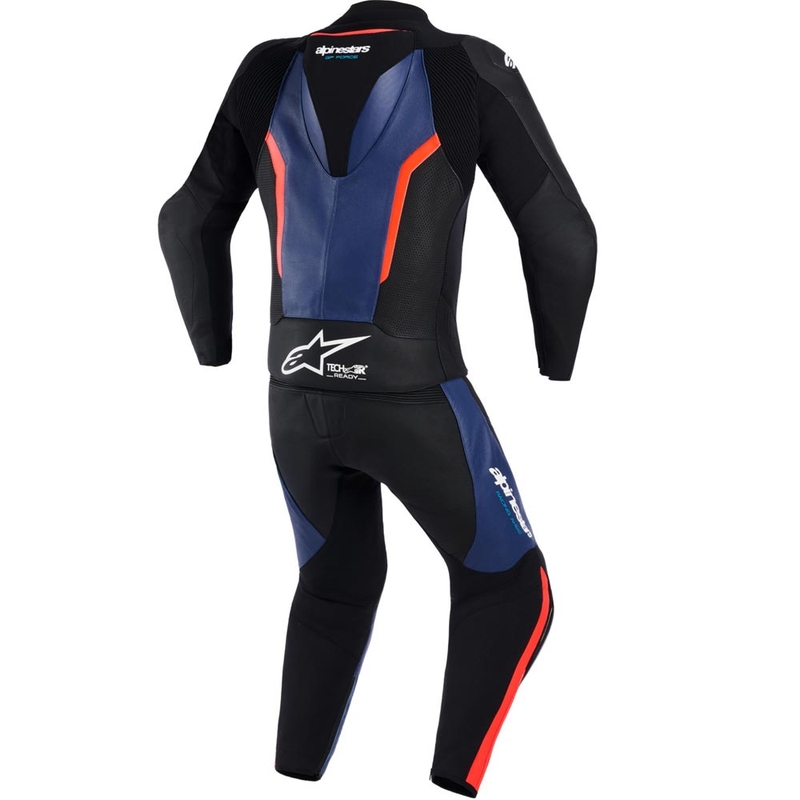 Alpinestars GP Force V2 todelt motorcykeldragt sort-blå-fluo rød
