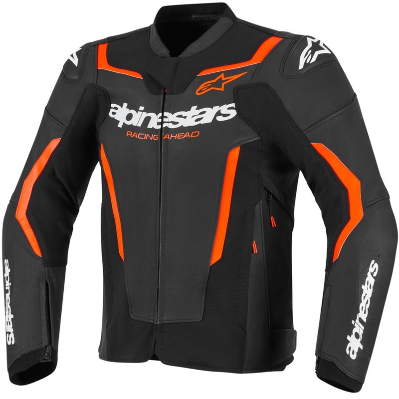 Alpinestars GP Force V2 lædermotorcykeljakke sort-fluo rød-hvid