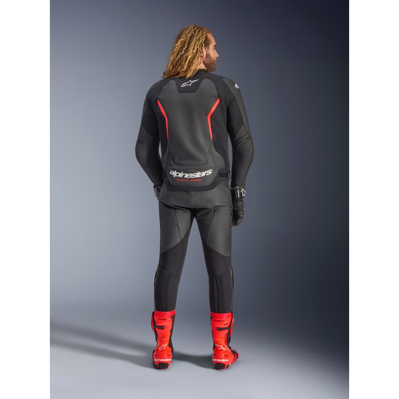 Alpinestars GP Force V2 lædermotorcykeljakke sort-fluo rød-hvid