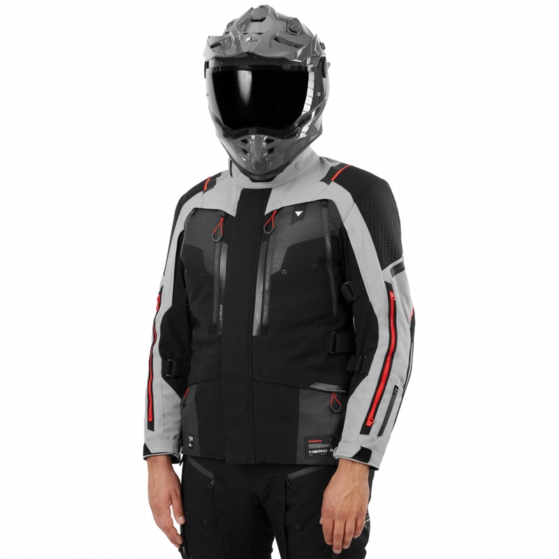 Shima Hero 3.0 motorcykeljakke grå-rød