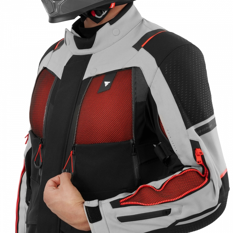 Shima Hero 3.0 motorcykeljakke grå-rød