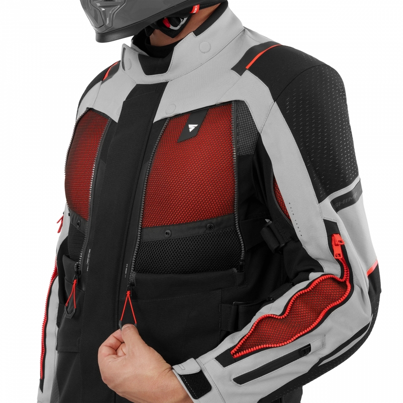 Shima Hero 3.0 motorcykeljakke grå-rød