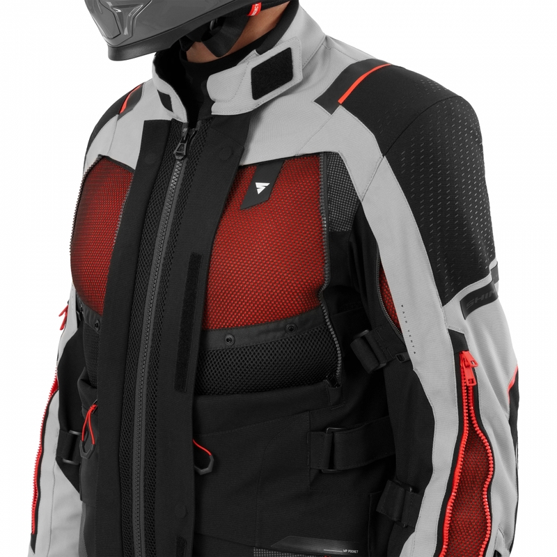 Shima Hero 3.0 motorcykeljakke grå-rød