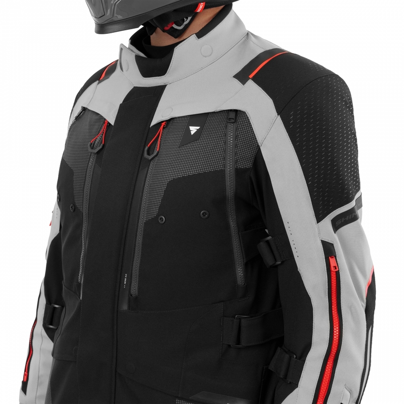 Shima Hero 3.0 motorcykeljakke grå-rød